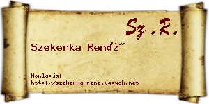 Szekerka René névjegykártya